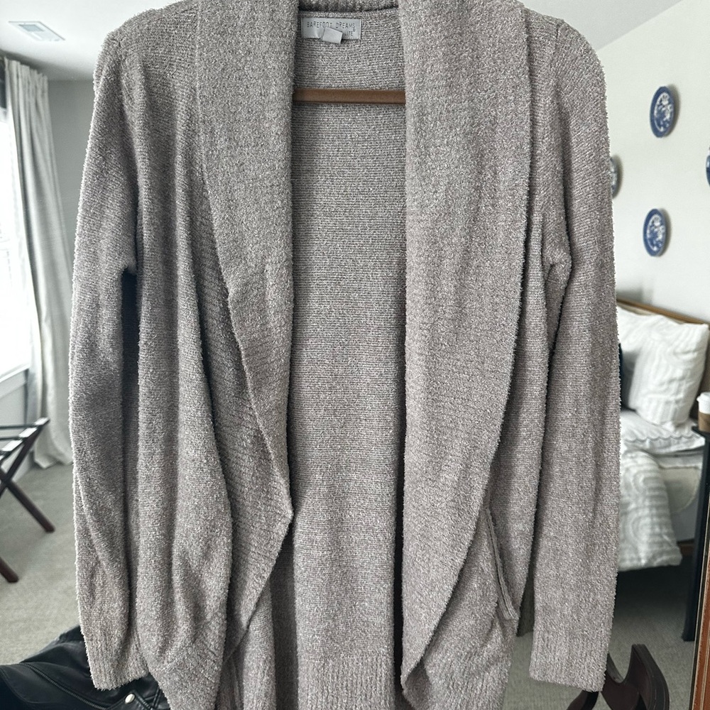 Barefoot Dreams Women's Gray Open Front Cardigan